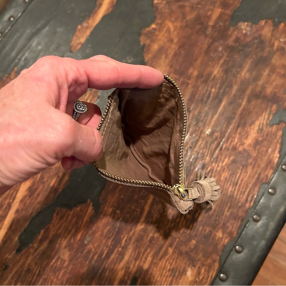 SUEDE 5.5” x 4.5” Zip Coin Purse with Tassel - Picture 5 of 6